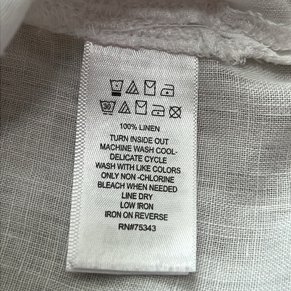 Jones New York White Linen Vneck Tunic Top M - Picture 9 of 13